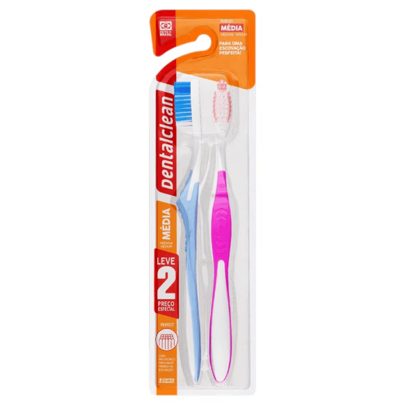 Escova Dental Média Dentalclean Perfect 2 Unidades